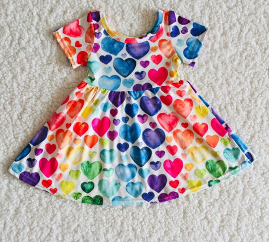 C7-16 colorful heart baby girl dress