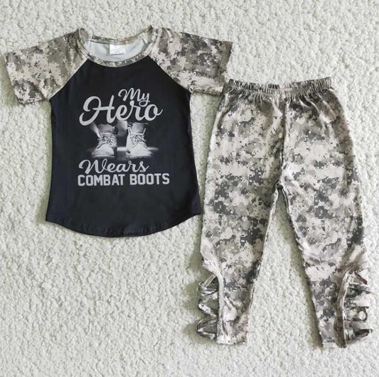 B11-24 combat boots camo girl leggings outfits