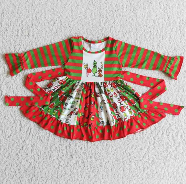 6 B3-5 Cartoon Girl Christmas Dress