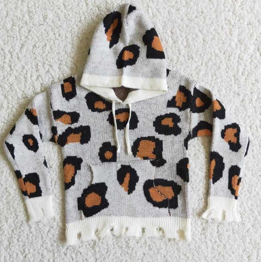 6 B0-18 Hooded Leopard Kids Sweater
