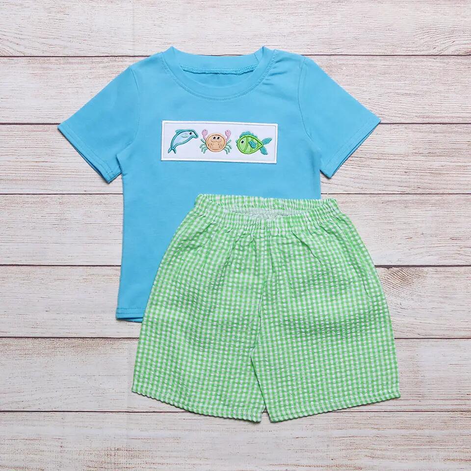 new design pre-order short sleeve+shorts outfits for boys