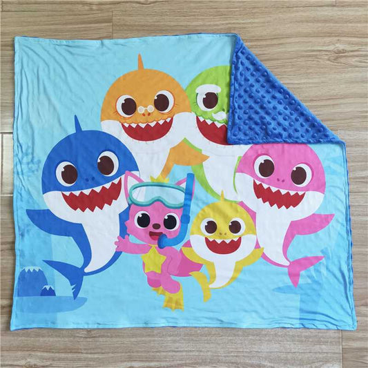 6 B6-16Blue Shark Baby Blanket Blanket
